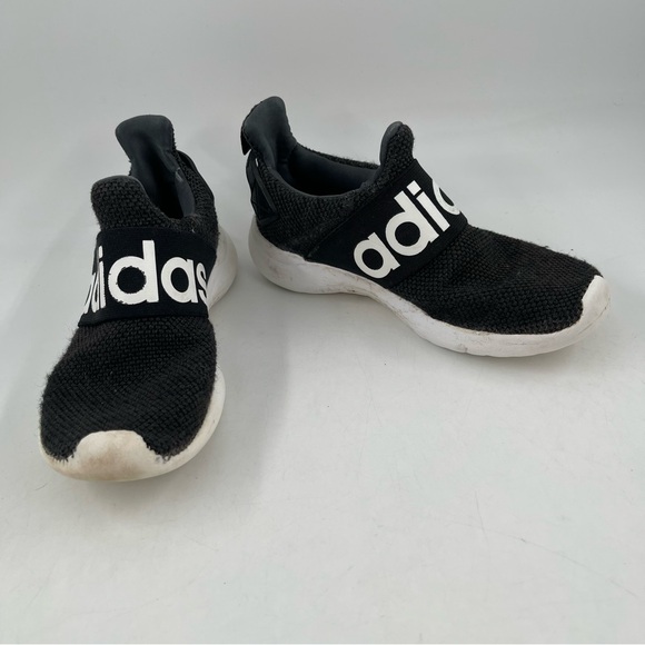 Adidas Unisex Kids Racer Adapt Black White Workout Training Slippers Shoe-SZ 12C - Picture 6 of 14